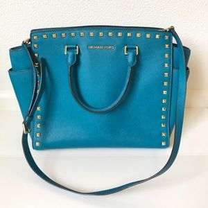 Rare XL studded Michael Kors Selma handbag